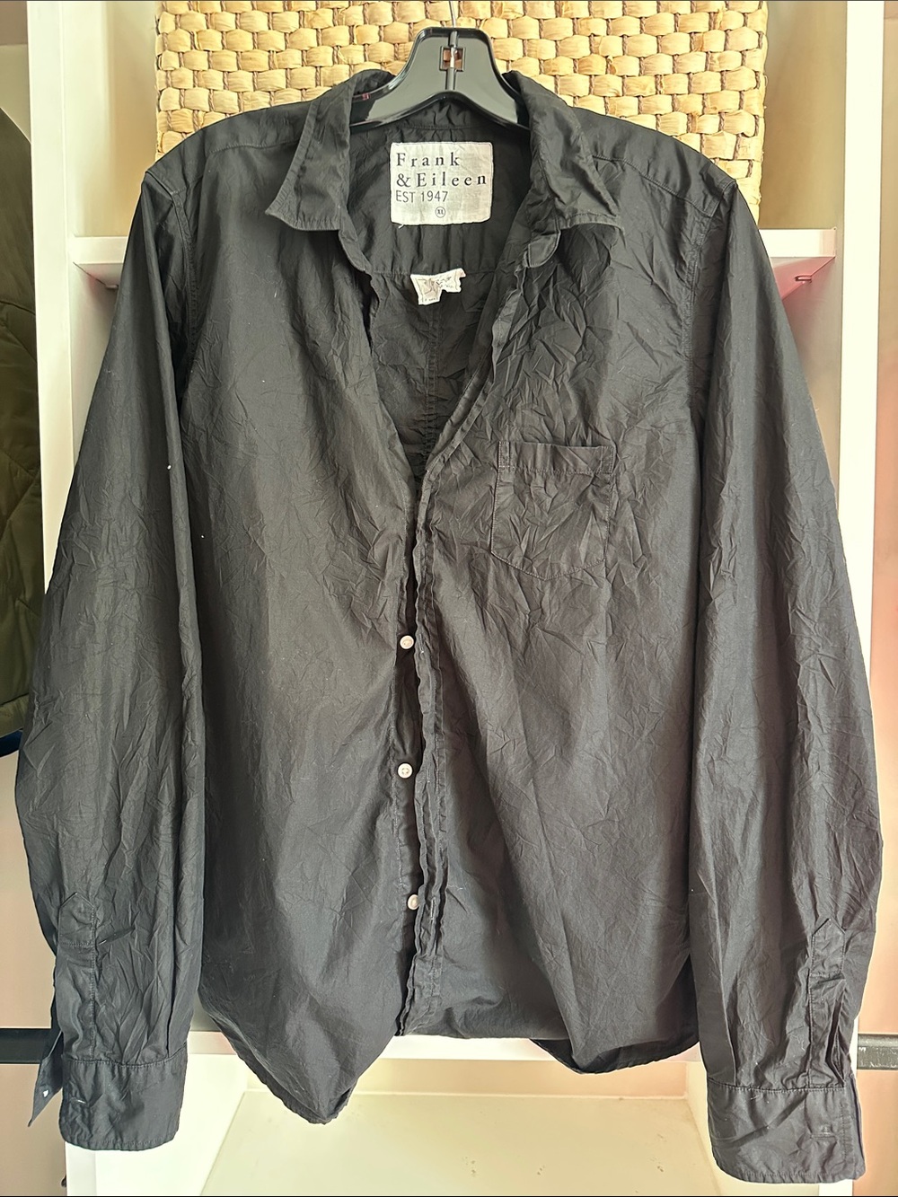 Frank & Eileen Barry Black Lightweight Button-Front Shirt